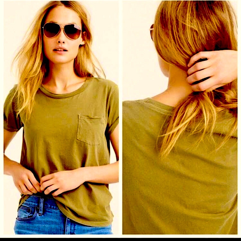 J CREW- Garment dyed Tee.  Olive Green, size S. Never worn, GO-TO SUMMER TEE!